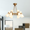 Wide Flare Ceiling Chandelier Modernism Opal Glass 16 Bulbs - Rebooters