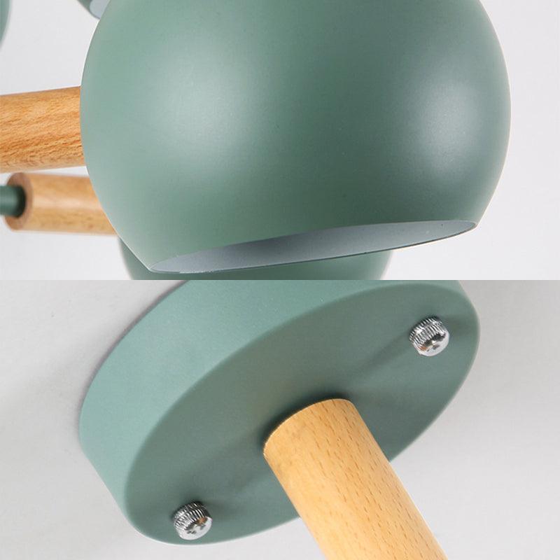 Bedroom Sphere Pendant Light Fixture Iron 6 Lights Modern Nordic Chandelier - Rebooters