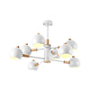 Metal Dome Hanging Lamp Fixture 2-Tier 8 Lights Scandinavian Chandelier - Rebooters