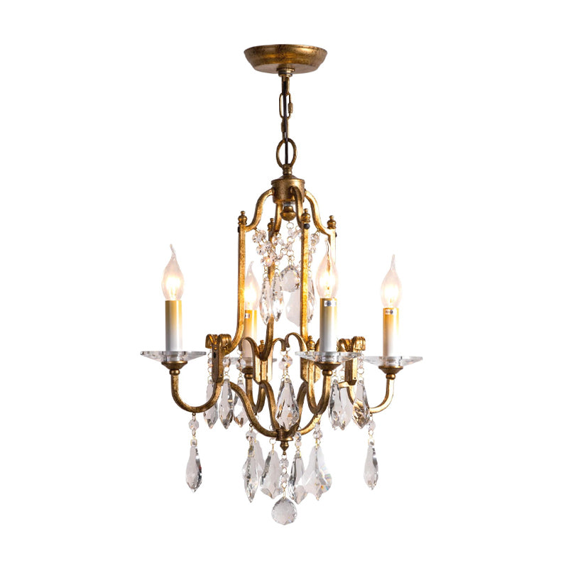 Crystal Antique Brass Chandelier Candlestick 4/6/9 Lights - Rebooters