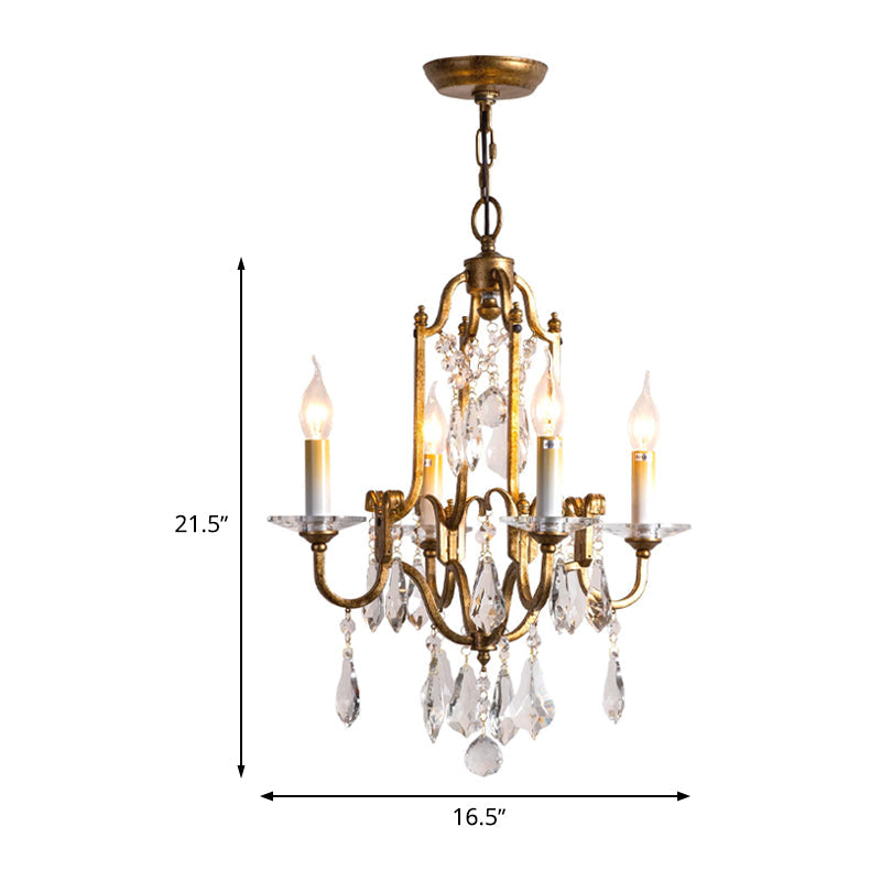 Crystal Antique Brass Chandelier Candlestick 4/6/9 Lights - Rebooters