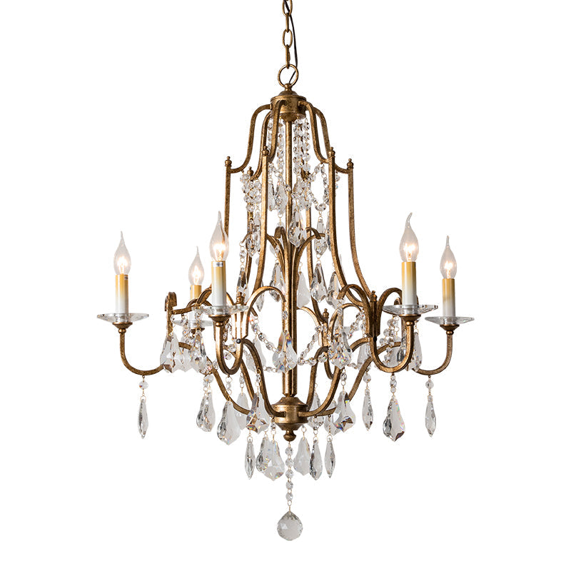 Crystal Antique Brass Chandelier Candlestick 4/6/9 Lights - Rebooters