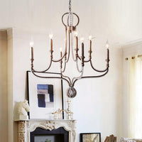 8 Lights Candelabra Chandelier Light Fixture Minimalism Aged Silver Crystal Pendant - Rebooters