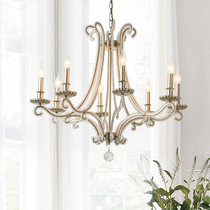 Candlestick Crystal Chandelier Lighting Simple 3/6/8 Lights Silver - Rebooters