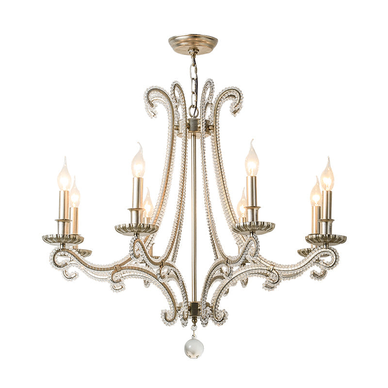 Candlestick Crystal Chandelier Lighting Simple 3/6/8 Lights Silver - Rebooters