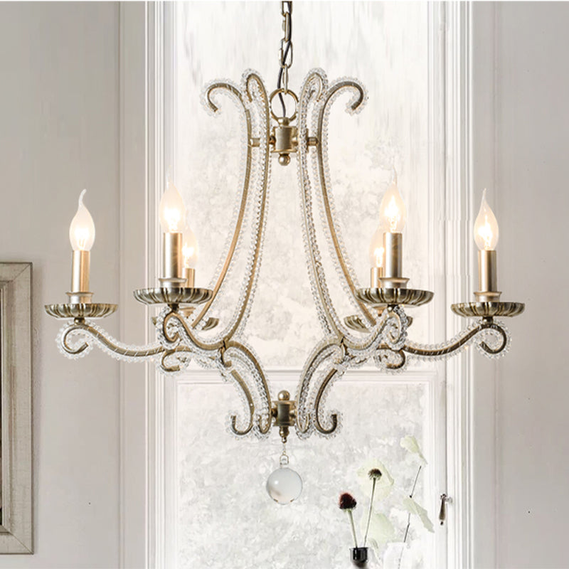 Candlestick Crystal Chandelier Lighting Simple 3/6/8 Lights Silver - Rebooters
