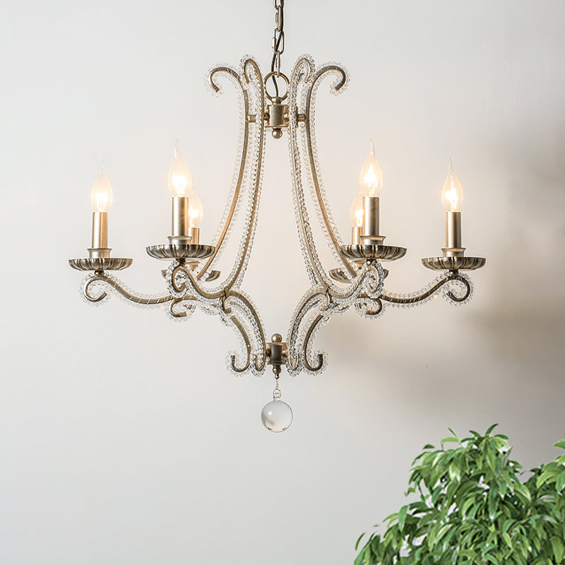 Candlestick Crystal Chandelier Lighting Simple 3/6/8 Lights Silver - Rebooters