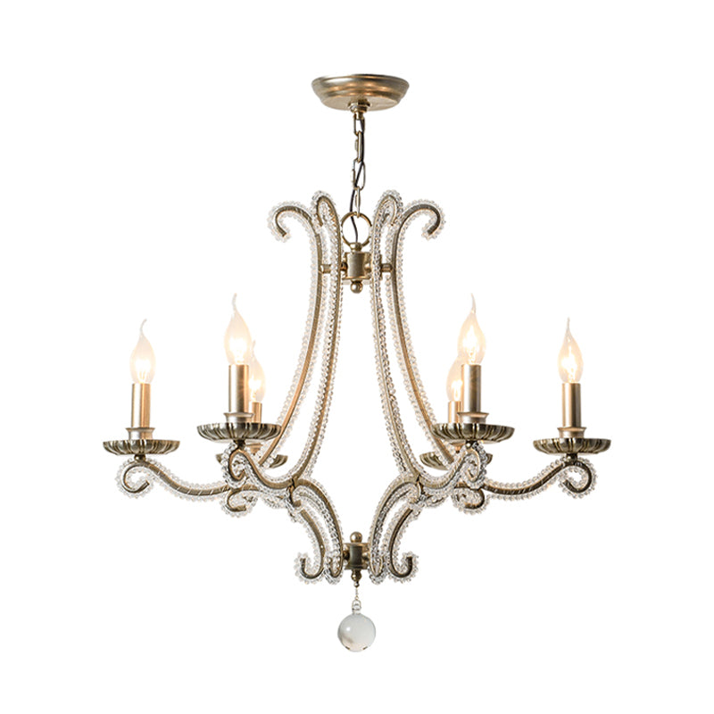 Candlestick Crystal Chandelier Lighting Simple 3/6/8 Lights Silver - Rebooters
