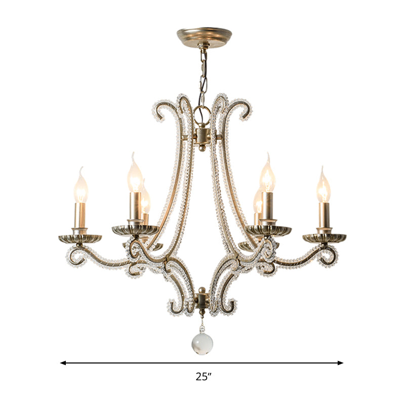 Candlestick Crystal Chandelier Lighting Simple 3/6/8 Lights Silver - Rebooters