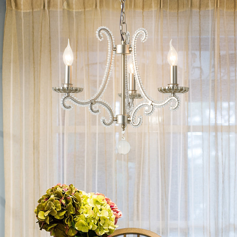 Candlestick Crystal Chandelier Lighting Simple 3/6/8 Lights Silver - Rebooters
