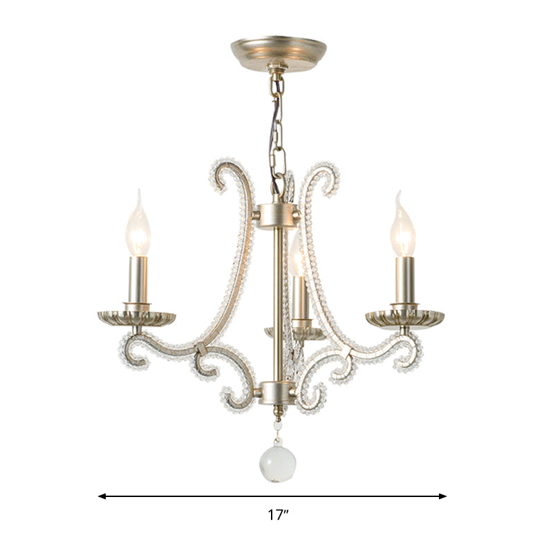 Candlestick Crystal Chandelier Lighting Simple 3/6/8 Lights Silver - Rebooters