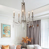 Candle Dining Room Chandelier Lighting Fixture Countryside 5/6 Lights Chrome Drop Pendant - Rebooters