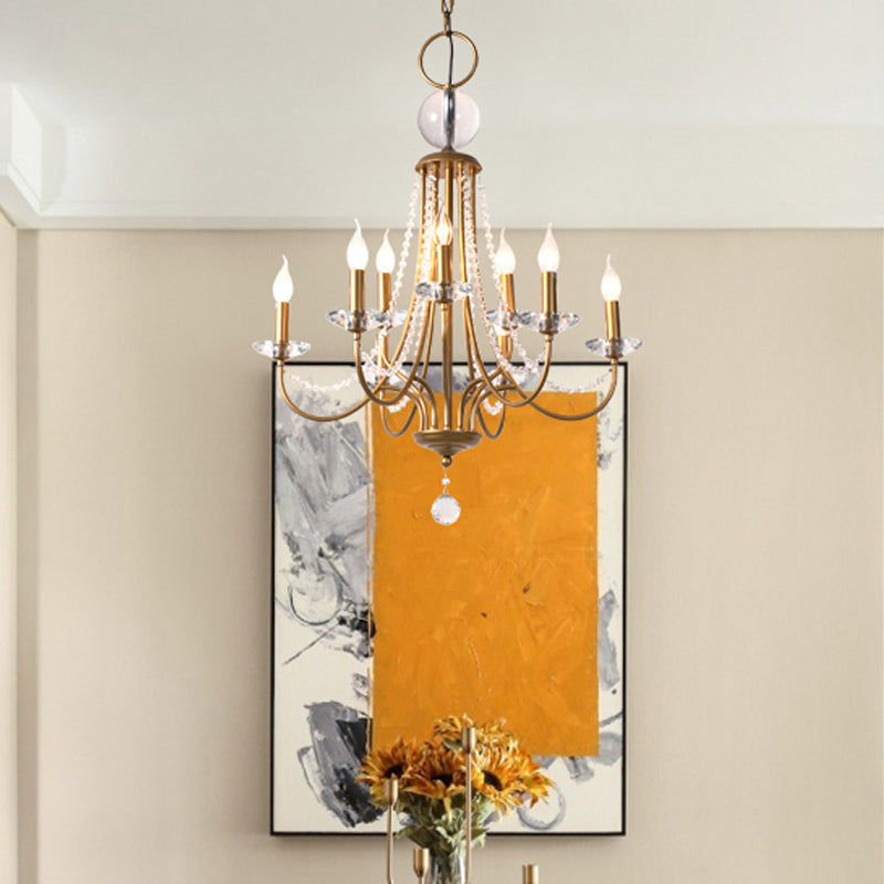 Crystal Candelabra Pendant Chandelier Lodge 9/12 Lights Brass - Rebooters