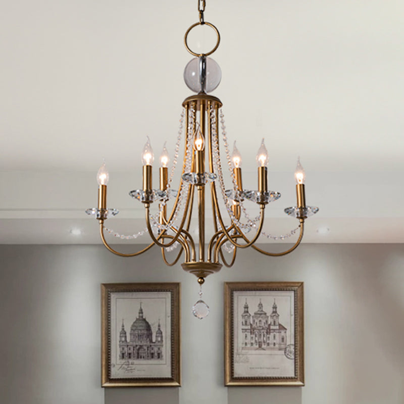 Crystal Candelabra Pendant Chandelier Lodge 9/12 Lights Brass - Rebooters