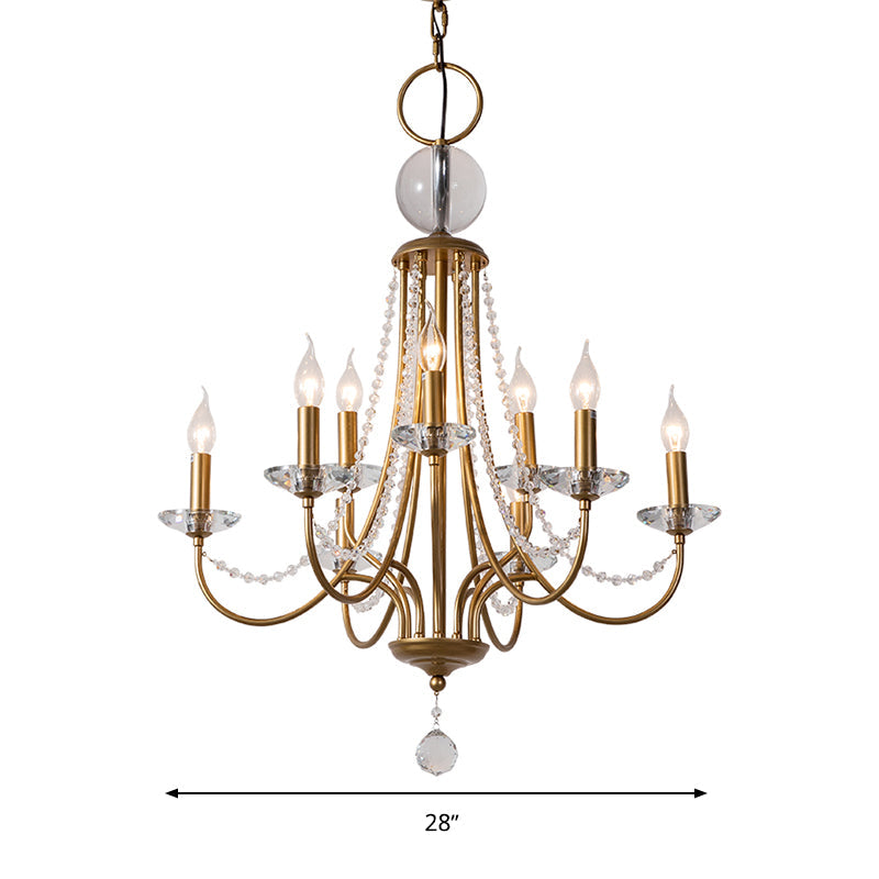 Crystal Candelabra Pendant Chandelier Lodge 9/12 Lights Brass - Rebooters