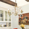 Gold Swooping Arm Chandelier Light Countryside Crystal Ceiling Lamp - Rebooters