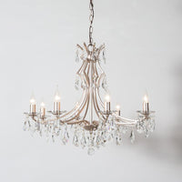 8 Lights Candlestick Chandelier Lodge Chrome Crystal Lamp - Rebooters