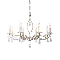 6/8 Lights Chandelier Lighting Fixture Traditional Curvy Crystal Hanging Lamp Kit in Chrome for Living Room - Rebooters