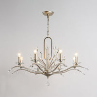 6/8 Lights Crystal Chandelier Lamp Minimalism Silver Candelabra - Rebooters