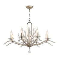 6/8 Lights Crystal Chandelier Lamp Minimalism Silver Candelabra - Rebooters
