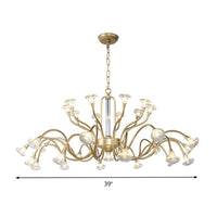 25/31 Lights Crystal Chandelier Lodge Gold Sputnik Lamp - Rebooters