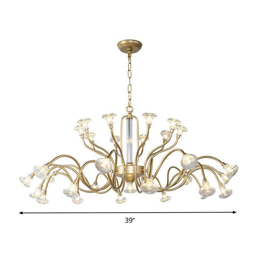 25/31 Lights Crystal Chandelier Lodge Gold Sputnik Lamp - Rebooters