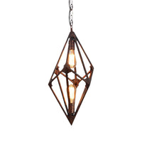 Bare Bulb Dining Room Chandelier Vintage Metallic 2/3 Lights Rust Ceiling Pendant Light 12 Inch 27.5 Inch W - Rebooters