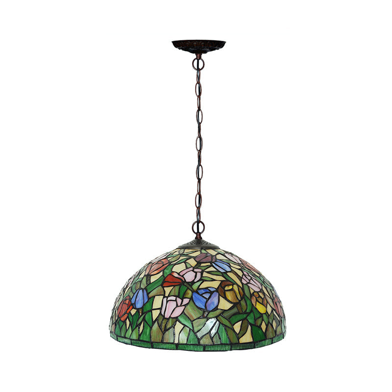 2 Lights Hanging Chandelier Mediterranean Dragonfly Cut Glass - Rebooters