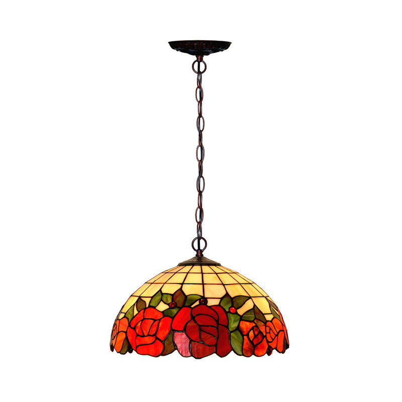 2 Lights Kitchen Chandelier Tiffany Bronze Hanging Lamp - Rebooters