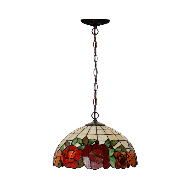 2 Lights Kitchen Chandelier Tiffany Bronze Hanging Lamp - Rebooters