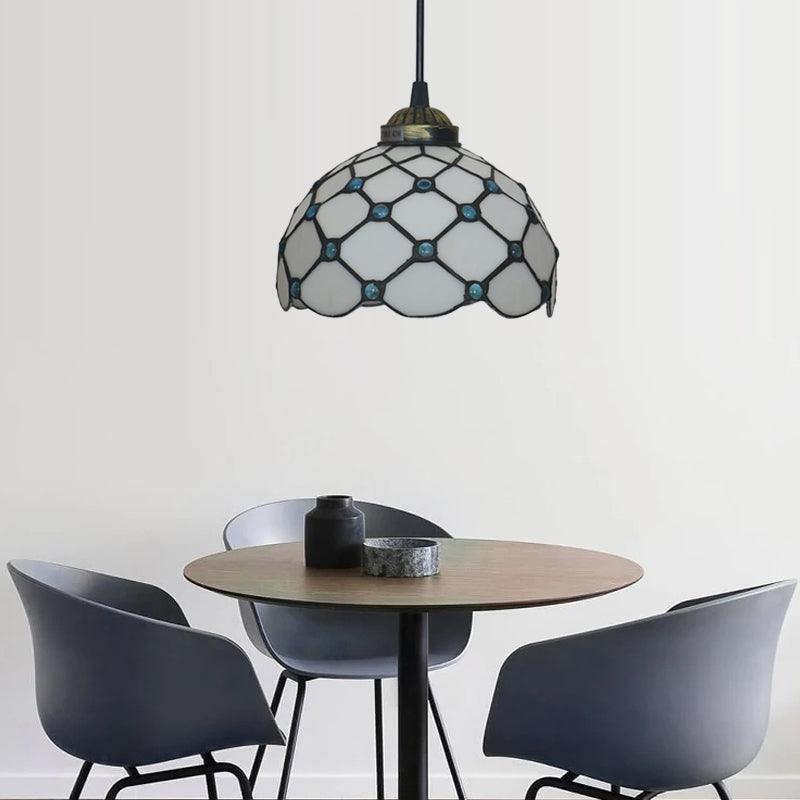 Black 1 Light Hanging Pendant Baroque Glass Drop Lamp - Rebooters