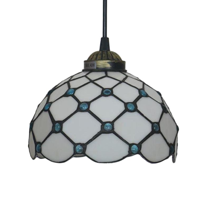 Black 1 Light Hanging Pendant Baroque Glass Drop Lamp - Rebooters