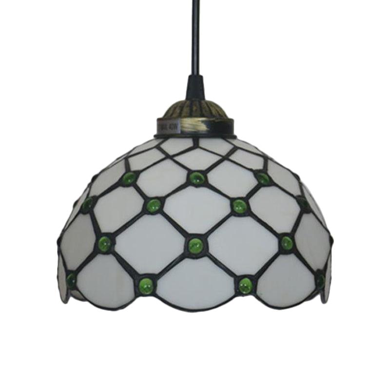Black 1 Light Hanging Pendant Baroque Glass Drop Lamp - Rebooters