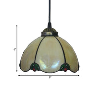 Black 1 Light Hanging Pendant Baroque Glass Drop Lamp - Rebooters