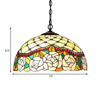 1/2 Lights Kitchen Chandelier Pendant Light Mediterranean Bronze Ceiling Lamp with Domed Cut Glass Shade 12 Inch W - Rebooters