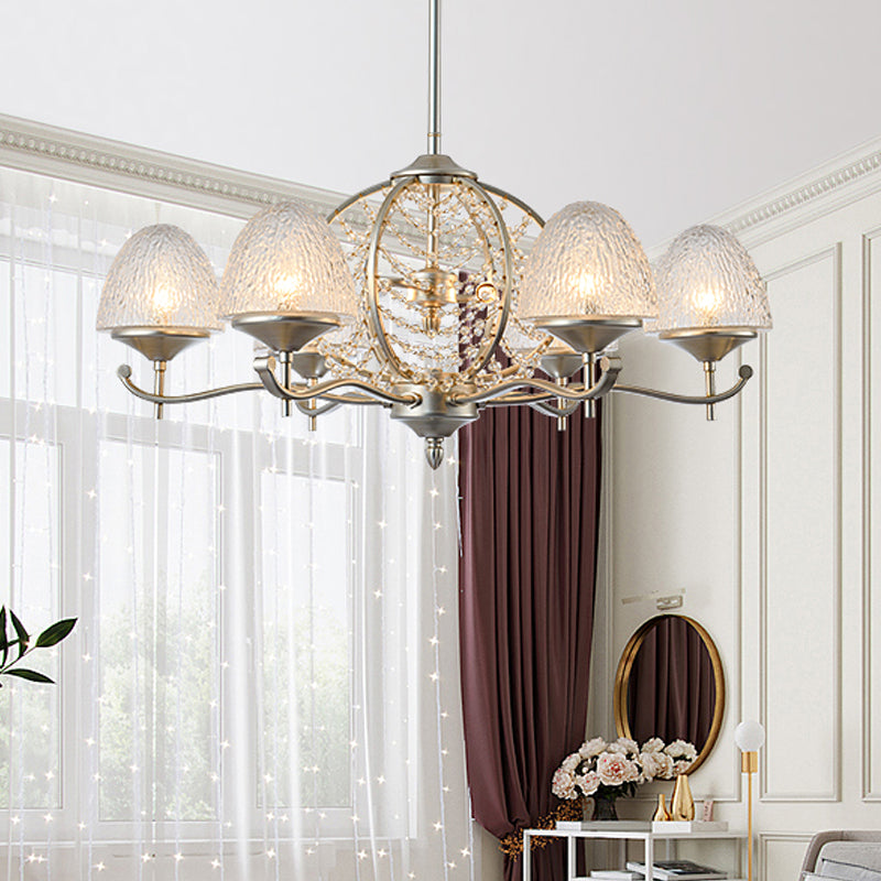 Crystal Tapered Hanging Chandelier Rural 8/10 Lights Silver - Rebooters