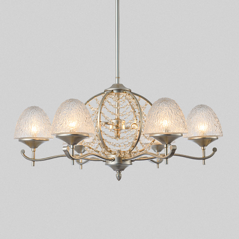 Crystal Tapered Hanging Chandelier Rural 8/10 Lights Silver - Rebooters