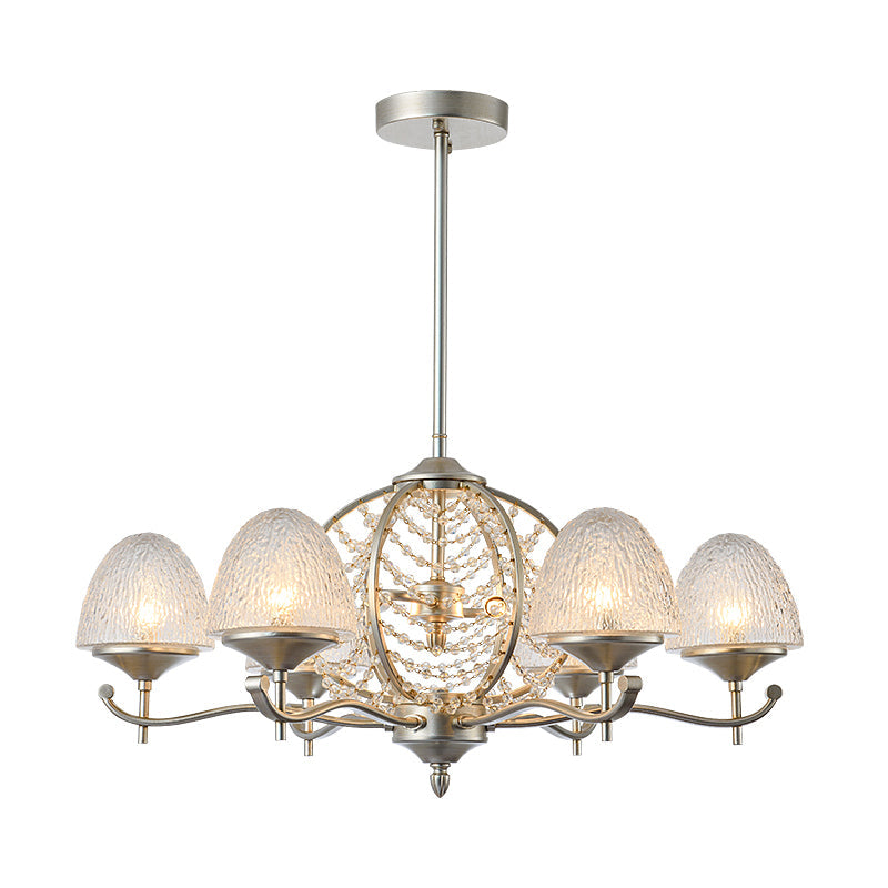 Crystal Tapered Hanging Chandelier Rural 8/10 Lights Silver - Rebooters