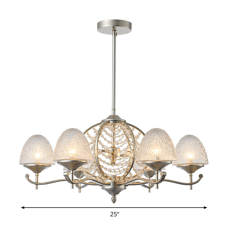 Crystal Tapered Hanging Chandelier Rural 8/10 Lights Silver - Rebooters
