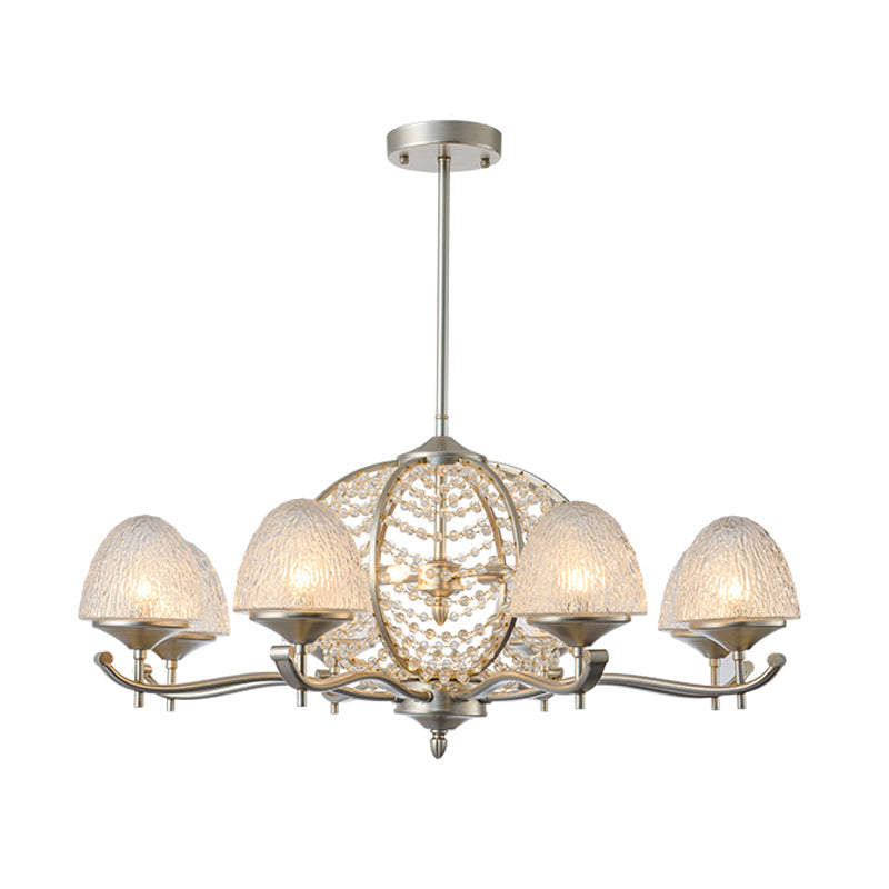 Crystal Tapered Hanging Chandelier Rural 8/10 Lights Silver - Rebooters