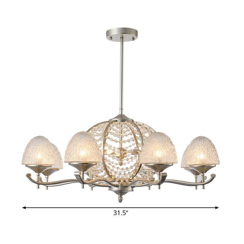 Crystal Tapered Hanging Chandelier Rural 8/10 Lights Silver - Rebooters