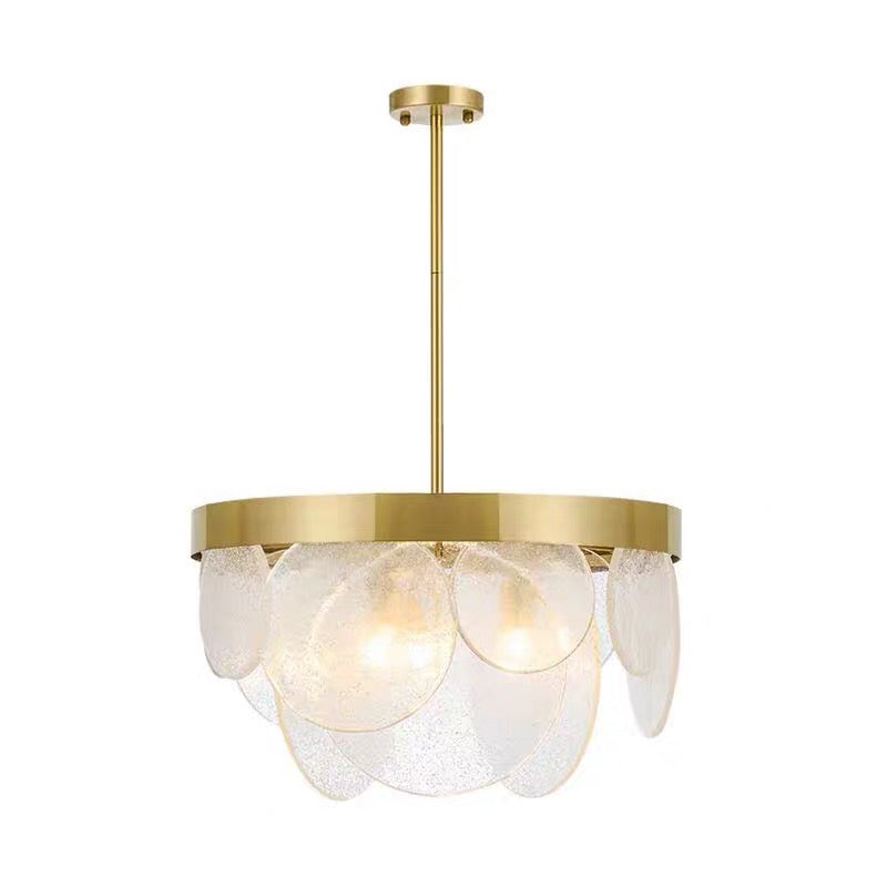 1 Light Round Pendant Chandelier Traditional Brass Crystal - Rebooters