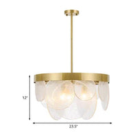 1 Light Round Pendant Chandelier Traditional Brass Crystal - Rebooters