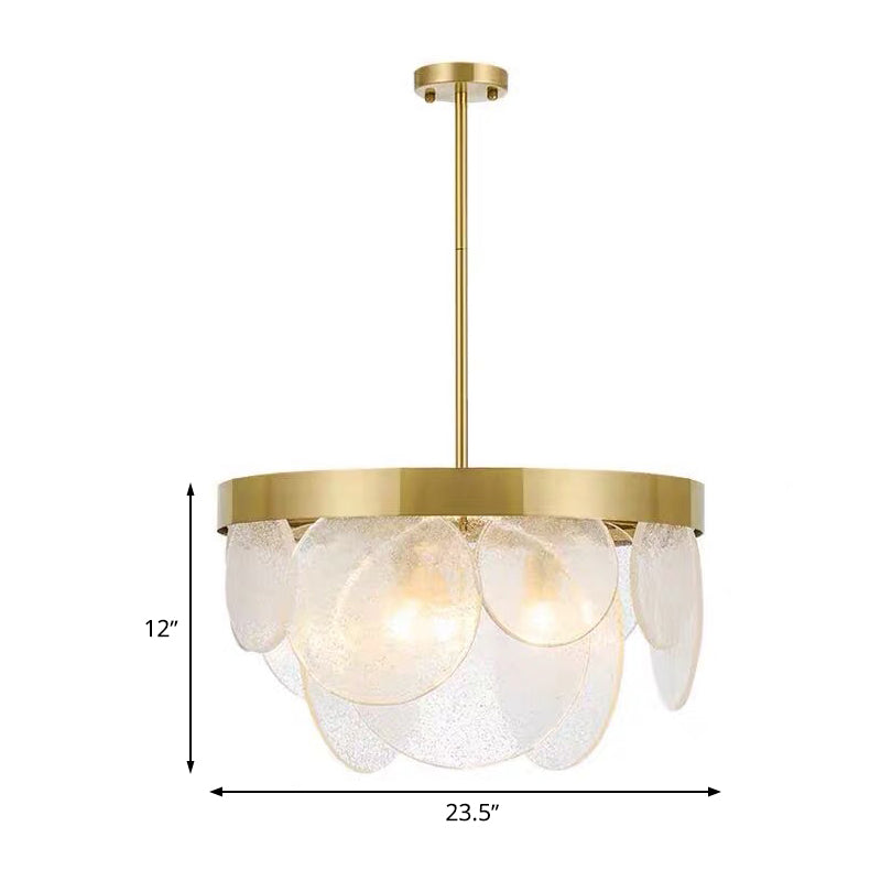 1 Light Round Pendant Chandelier Traditional Brass Crystal - Rebooters