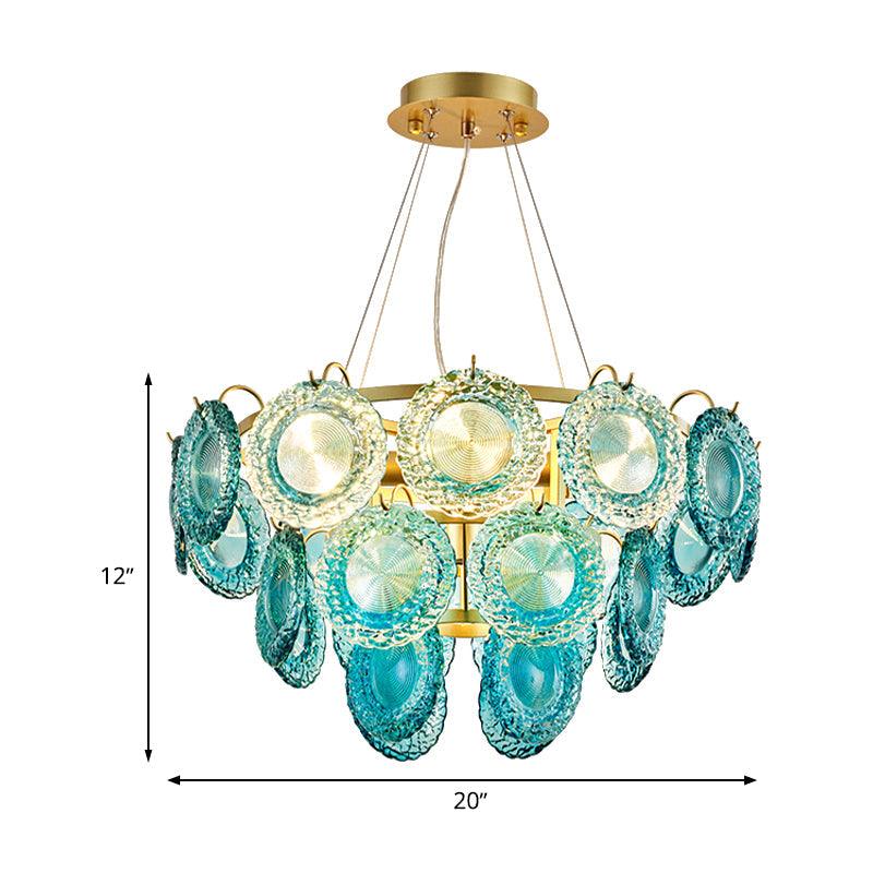 5/8 Lights Bedroom Chandelier Lighting Rustic Blue Pendant Lamp - Rebooters