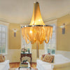 Metallic Chain Chandelier Lighting Fixture Rural 6 Lights - Rebooters