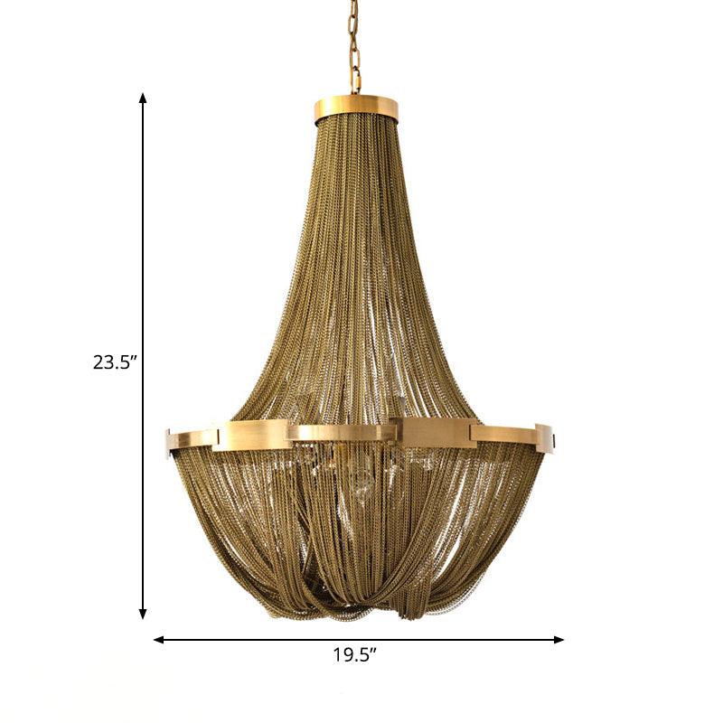 6 Lights Basket-Shaped Chandelier Lamp Rural Gold Pendant - Rebooters