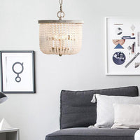 8.5"/14" Wide Rustic Rounded Chandelier 2 Lights White Fixture - Rebooters