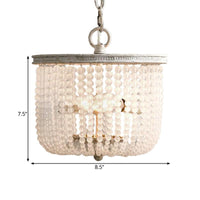 8.5"/14" Wide Rustic Rounded Chandelier 2 Lights White Fixture - Rebooters