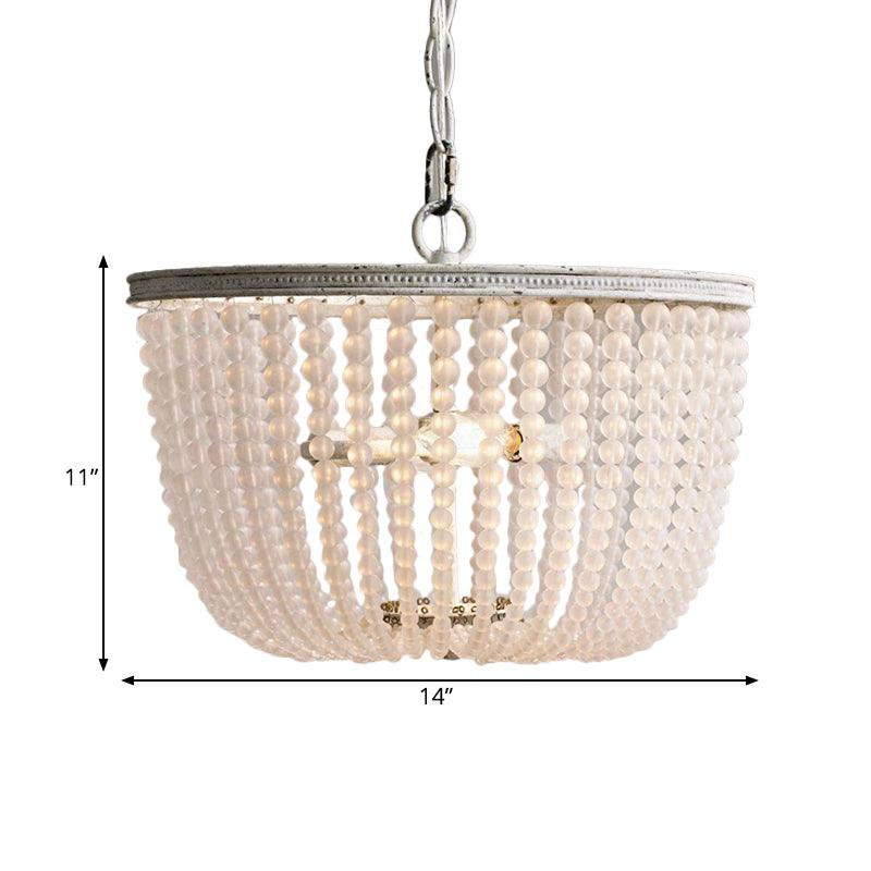 8.5"/14" Wide Rustic Rounded Chandelier 2 Lights White Fixture - Rebooters